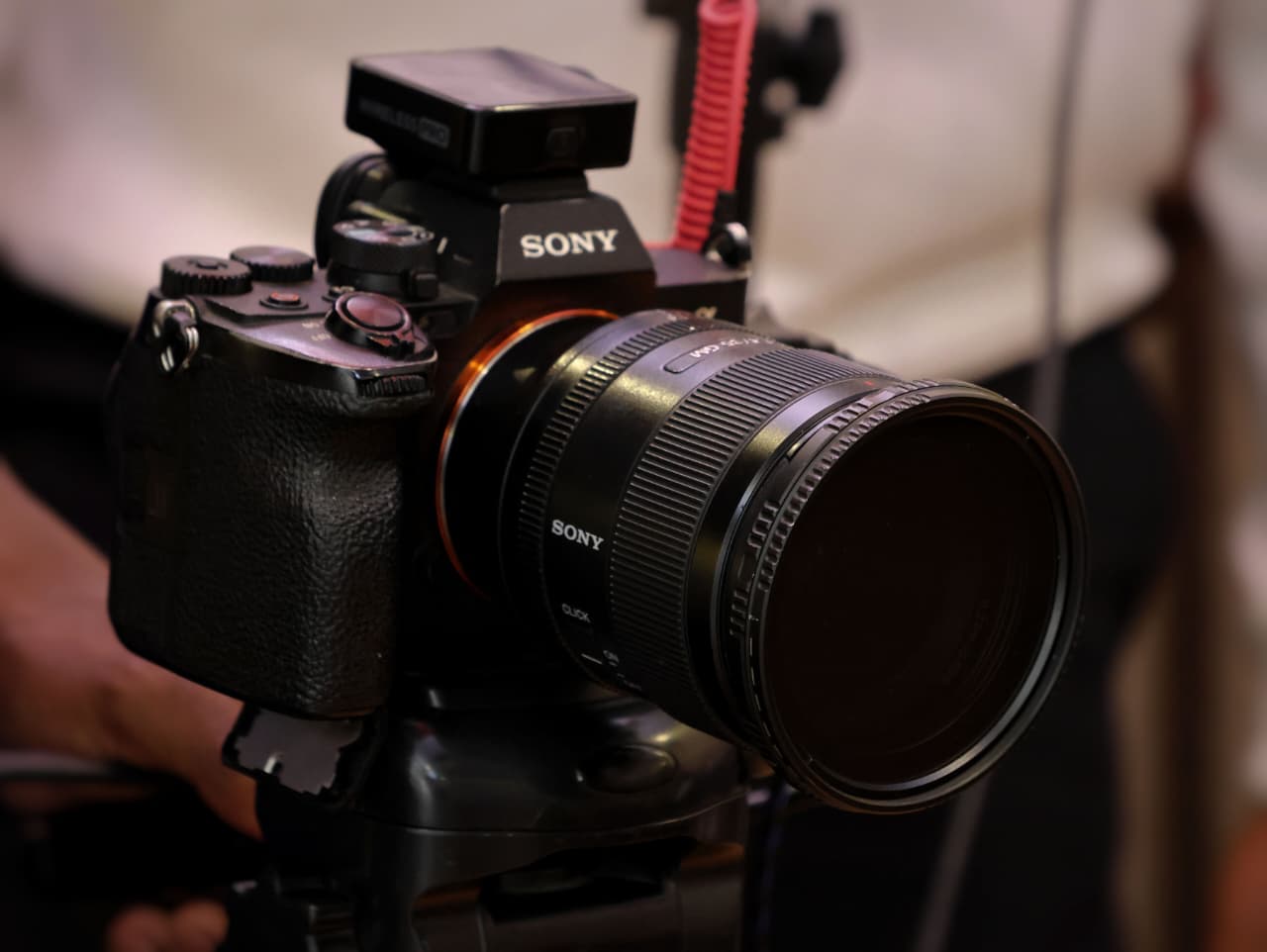 A professional camera prepared for a photography shoot